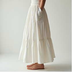 Women Plain White Skirt