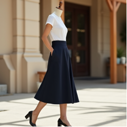 Women Simple Midi Skirt