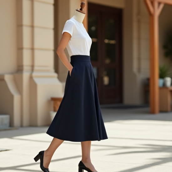 Women Simple Midi Skirt