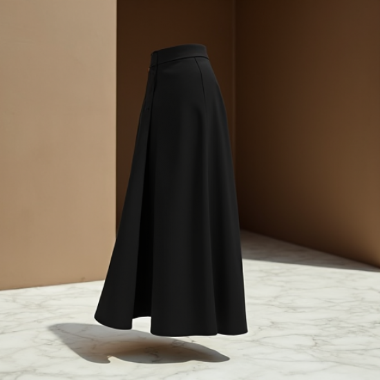 Women Plain Black Skirt