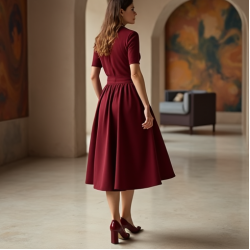 Women Solid Color Skirt