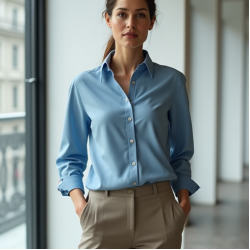 Women Plain Blue Shirt