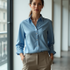 Women Plain Blue Shirt