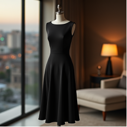 Women Plain Black Dress