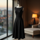 Women Plain Black Dress