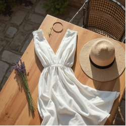 Women Plain White Dress