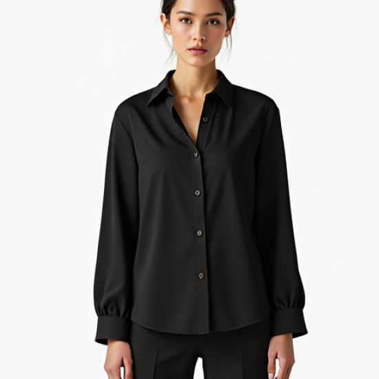 Women Plain Black Shirt