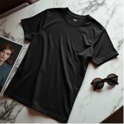 Women Plain Black T-Shirt