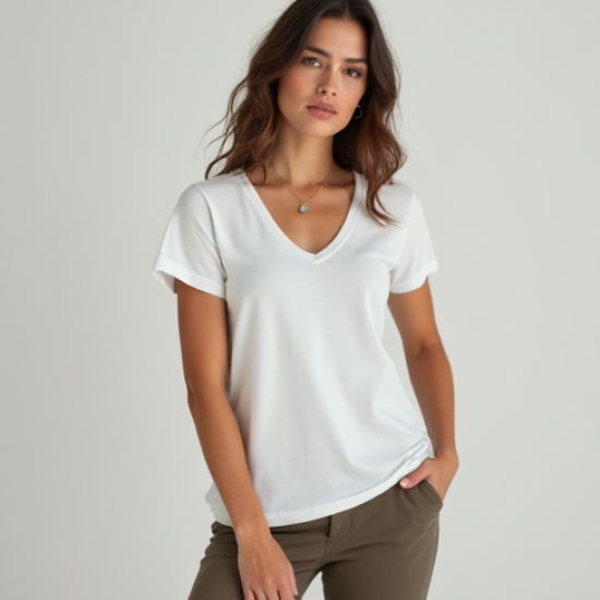 Women Solid Cotton T-Shirt