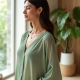 Women V-Neck Chiffon Top