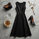 Women Plain Black Dress