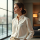 Women Long Sleeve Office Shirt