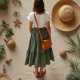 Women Casual Cotton Skirt