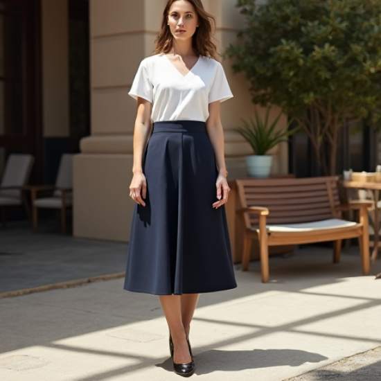 Women Simple Midi Skirt