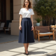 Women Simple Midi Skirt