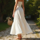 Women Plain White Skirt