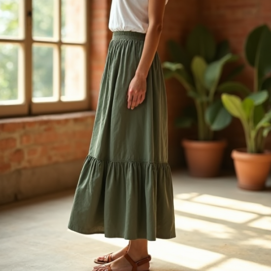 Women Casual Cotton Skirt