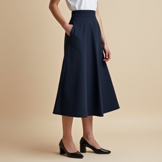 Women Simple Midi Skirt