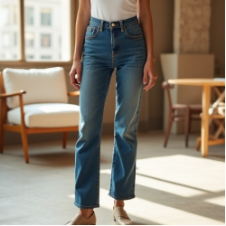Women Casual Straight Jeans
